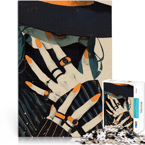 Puzzle für Erwachsene, 1000 Teile Mysteriöse Figur mit orangefarbenen Nägeln Familienaktivität Angebot als Geschenk für die ganze Familie 26x38cm Puzzle für Erwachsene, 1000 Teile Mysteriöse Figur mit orangefarbenen Nägeln Familienaktivität Angebot als Geschenk für die ganze Familie 26x38cm von BKDNNUJR