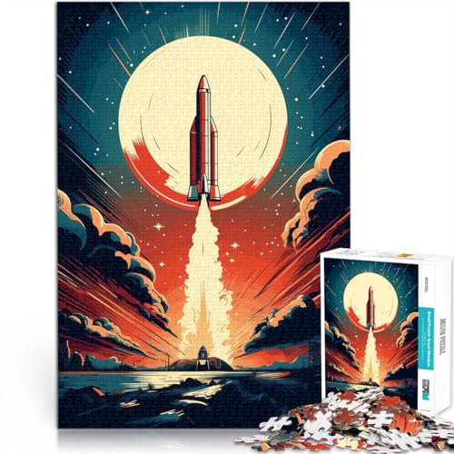 Puzzle für Erwachsene, 1000 Teile Raketenstart Gehirnintelligenz-Herausforderung süchtig machendes Spielzeug Heimdekoration Spielzeug 50x70cm von BKDNNUJR