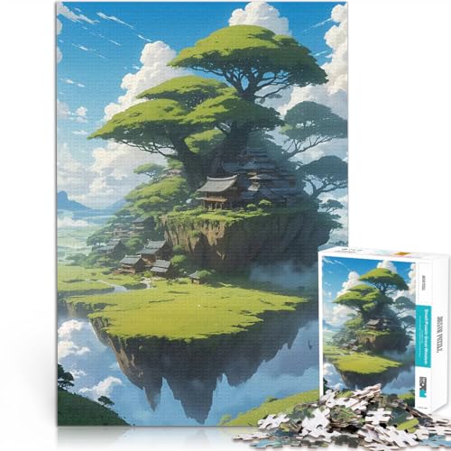 Puzzle für Erwachsene, 1000 Teile Schwimmendes Japanisches Dorf Für Familienspaß Lustige Aktivitäten für zu Hause, Geburtstagsgeschenk, Reisegeschenk, 50x70cm von BKDNNUJR