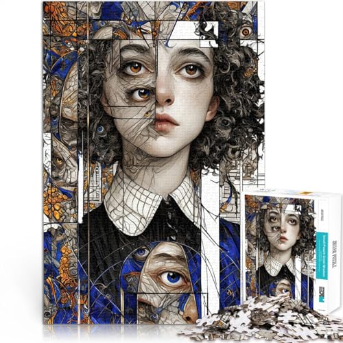 Puzzle für Erwachsene 1000 Teile Abstraktes Porträt für Lernspiel-Herausforderungsspielzeug Die Liebe zwischen Paaren stärken 50x70cm von BKDNNUJR