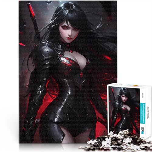 Puzzle für Erwachsene 1000 Teile Dunkle Anime-Kriegerin lustige Spiele für die ganze Familie Lernspiel für Geburtstag, Weihnachten 50x70cm von BKDNNUJR