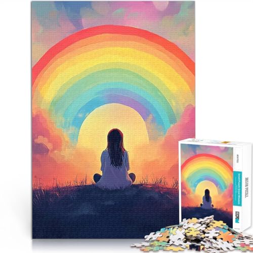 Puzzle für Erwachsene 1000 Teile EIN Mädchen, das einen Regenbogen betrachtet Intellektuelles Spiel Wohnkunstdekor 26x38cm Puzzle für Erwachsene 1000 Teile EIN Mädchen, das einen Regenbogen betrachtet Intellektuelles Spiel Wohnkunstdekor 26x38cm von BKDNNUJR