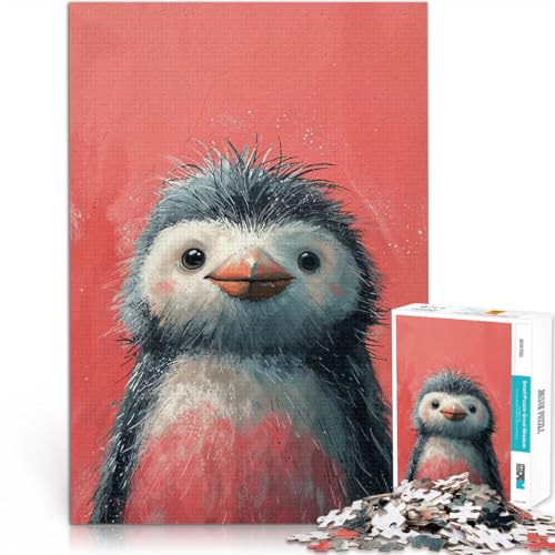 Puzzle für Erwachsene 1000 Teile Fröhliches Pinguinküken für Lernspiel-Herausforderungsspielzeug Geburtstagsgeschenk 26x38cm von BKDNNUJR