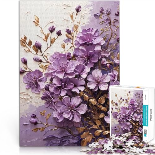 Puzzle für Erwachsene 1000 Teile Lila Blüten mit goldenen Blättern Lernspiele DIY Spielzeug Tolle Geschenke und Spielzeuge 50x70cm Puzzle für Erwachsene 1000 Teile Lila Blüten mit goldenen Blättern Lernspiele DIY Spielzeug Tolle Geschenke und Spielzeuge 50x70cm von BKDNNUJR