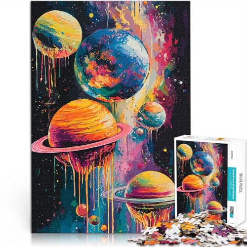 Puzzle für Erwachsene 1000 Teile Schmelzende Planeten lustige Spiele für die ganze Familie Lernspiel für Geburtstag, Weihnachten 50x70cm von BKDNNUJR