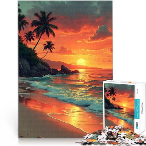 Puzzle für Erwachsene 1000 Teile Tropischer Sonnenuntergangsstrand Denkspiel denn eignet ganze Familie 50x70cm Puzzle für Erwachsene 1000 Teile Tropischer Sonnenuntergangsstrand Denkspiel denn eignet ganze Familie 50x70cm von BKDNNUJR