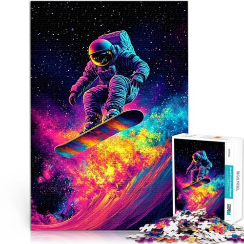 Puzzle für Erwachsene mit 1000 Teilen Astronauten-Snowboarden Dekomprimierendes intellektuelles Lernspielzeug Heimdekoration Spielzeug 50x70cm Puzzle für Erwachsene mit 1000 Teilen Astronauten-Snowboarden Dekomprimierendes intellektuelles Lernspielzeug Heimdekoration Spielzeug 50x70cm von BKDNNUJR