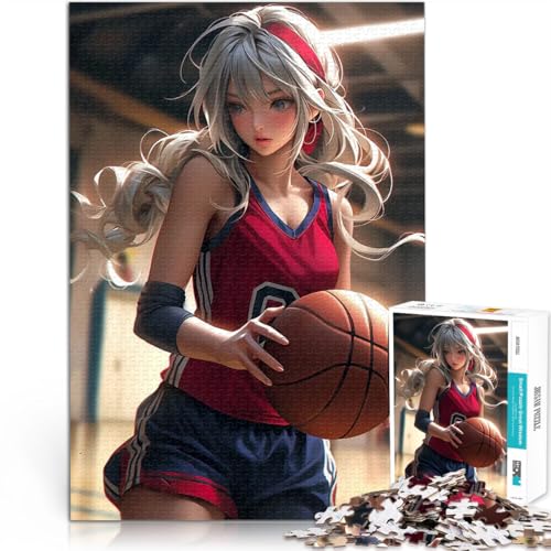 Puzzle für Erwachsene mit 1000 Teilen Basketball-Mädchen für Lernspiel-Herausforderungsspielzeug Geschenk zum Geburtstag 26x38cm von BKDNNUJR