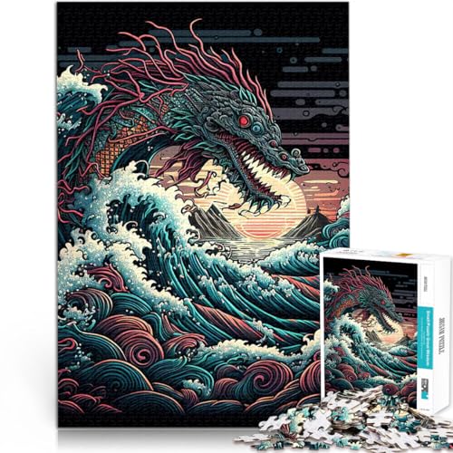 Puzzle für Erwachsene mit 1000 Teilen Drache vor Kanagawa für Lernspiel-Herausforderungsspielzeug Heimdekoration Spielzeug 50x70cm Puzzle für Erwachsene mit 1000 Teilen Drache vor Kanagawa für Lernspiel-Herausforderungsspielzeug Heimdekoration Spielzeug 50x70cm von BKDNNUJR