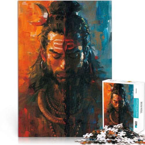 Puzzle für Erwachsene mit 1000 Teilen Dualität von Shiva Spielzeug-Intellektuelles Spiel einzigartiges Herausforderungsspiel 26x38cm von BKDNNUJR
