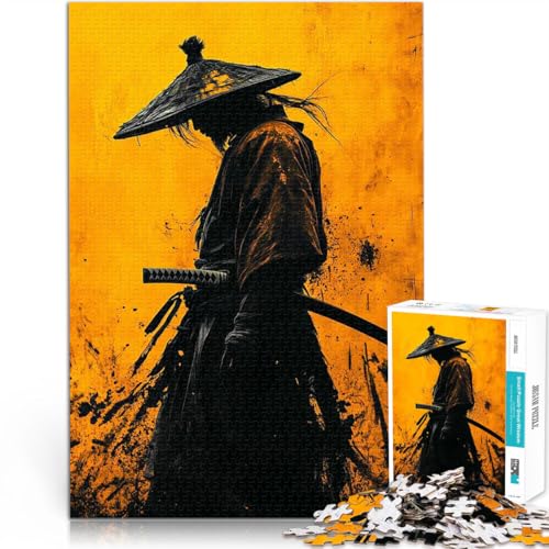 Puzzle für Erwachsene mit 1000 Teilen Gelbe Samurai-Silhouette Lernspiel-Herausforderungsspielzeug Für Paare geeignet 50x70cm Puzzle für Erwachsene mit 1000 Teilen Gelbe Samurai-Silhouette Lernspiel-Herausforderungsspielzeug Für Paare geeignet 50x70cm von BKDNNUJR