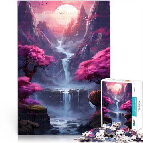 Puzzle für Erwachsene mit 1000 Teilen Kirschblütenlandschaft für Lernspiel-Herausforderungsspielzeug Kunstwerk Geschenk 26x38cm von BKDNNUJR