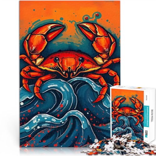 Puzzle für Erwachsene mit 1000 Teilen Rote Krabbe auf Wellen Lernspielzeug für die ganze Familie Tolles Geschenk für Spiele 26x38cm Puzzle für Erwachsene mit 1000 Teilen Rote Krabbe auf Wellen Lernspielzeug für die ganze Familie Tolles Geschenk für Spiele 26x38cm von BKDNNUJR