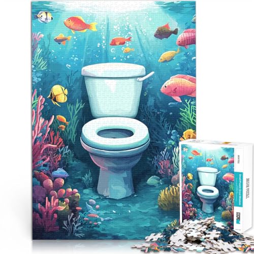 Puzzle für Erwachsene mit 1000 Teilen Toilette Unterwasser Lernspiel-Herausforderungsspielzeug Wunschliste mit dem Weihnachtsmann 50x70cm von BKDNNUJR