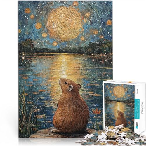 Puzzle für Erwachsene mit 1000 Teilen Wasserschwein unter Sternenhimmel Stressabbau-Spielzeug einzigartiges Herausforderungsspiel 50x70cm Puzzle für Erwachsene mit 1000 Teilen Wasserschwein unter Sternenhimmel Stressabbau-Spielzeug einzigartiges Herausforderungsspiel 50x70cm von BKDNNUJR