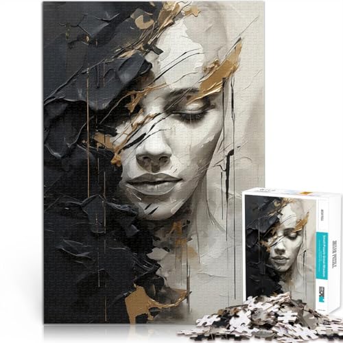 Puzzle für Jugendliche 1000 Teile Abstrakte Kunst der Frau Spielzeug-Intellektuelles Spiel Tolle Geschenke und Spielzeuge 26x38cm von BKDNNUJR