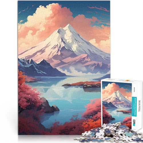 Puzzle für Jugendliche 1000 Teile Anime Berglandschaft Lernspiel-Herausforderungsspielzeug einzigartiges Herausforderungsspiel 26x38cm von BKDNNUJR