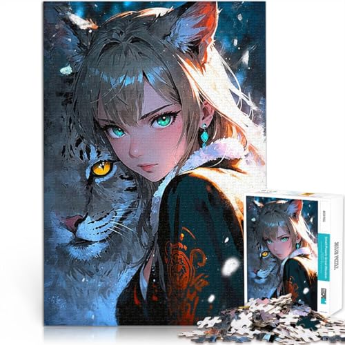 Puzzle für Jugendliche 1000 Teile Anime-Mädchen und Luchs für Lernspiel-Herausforderungsspielzeug Heimdekoration 50x70cm Puzzle für Jugendliche 1000 Teile Anime-Mädchen und Luchs für Lernspiel-Herausforderungsspielzeug Heimdekoration 50x70cm von BKDNNUJR