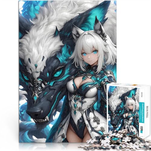 Puzzle für Jugendliche 1000 Teile Anime Wolfsmädchen Geschenke zum Suchbegriff: Herausfordernde Spiele für Heimdekoration 26x38cm von BKDNNUJR