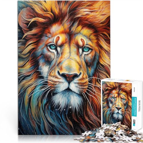 Puzzle für Jugendliche 1000 Teile Erstaunliches Löwenporträt für Lernspiel-Herausforderungsspielzeug für Heimdekoration 26x38cm von BKDNNUJR