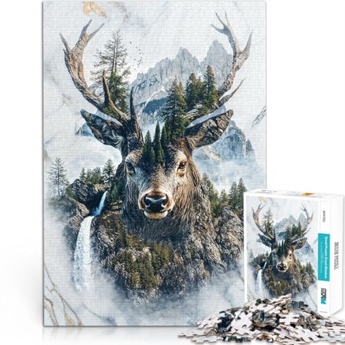 Puzzle für Jugendliche 1000 Teile Hirschgeist des Waldes Lernspielzeug für die ganze Familie Tolle Geschenke und Spielzeuge 50x70cm von BKDNNUJR
