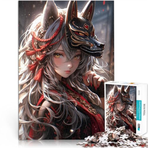 Puzzle für Jugendliche 1000 Teile Kitsune-Wut Familienspiel zum Stressabbau, schwierige Herausforderung Wanddekoration 26x38cm von BKDNNUJR