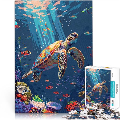 Puzzle für Jugendliche 1000 Teile Meeresschildkröte Unterwasser-Pixel-Art Lernspiele DIY Spielzeug Wanddekoration 26x38cm Puzzle für Jugendliche 1000 Teile Meeresschildkröte Unterwasser-Pixel-Art Lernspiele DIY Spielzeug Wanddekoration 26x38cm von BKDNNUJR