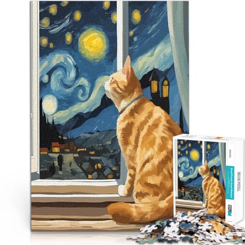 Puzzle für Jugendliche 1000 Teile Sternennachtkatze Anspruchsvolles Spiel und Familienspaß einzigartiges Herausforderungsspiel 26x38cm Puzzle für Jugendliche 1000 Teile Sternennachtkatze Anspruchsvolles Spiel und Familienspaß einzigartiges Herausforderungsspiel 26x38cm von BKDNNUJR