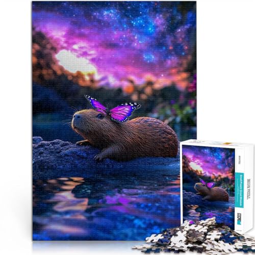 Puzzle für Jugendliche 1000 Teile Wasserschwein mit Schmetterling Denkspiel denn eignet ganze Familie 50x70cm Puzzle für Jugendliche 1000 Teile Wasserschwein mit Schmetterling Denkspiel denn eignet ganze Familie 50x70cm von BKDNNUJR