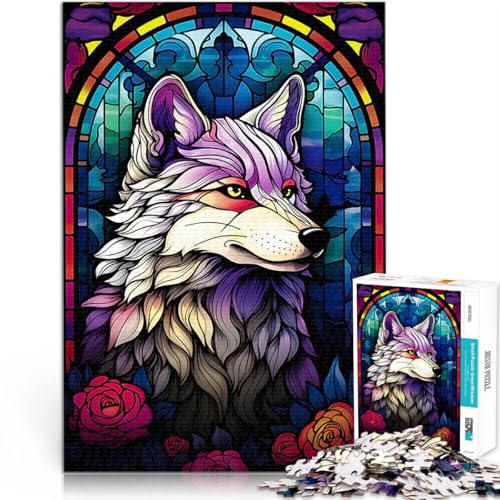 Puzzle für Jugendliche 1000 Teile abstraktes Wolf-Buntglas für Lernspiel-Herausforderungsspielzeug Für Paare geeignet 50x70cm Puzzle für Jugendliche 1000 Teile abstraktes Wolf-Buntglas für Lernspiel-Herausforderungsspielzeug Für Paare geeignet 50x70cm von BKDNNUJR