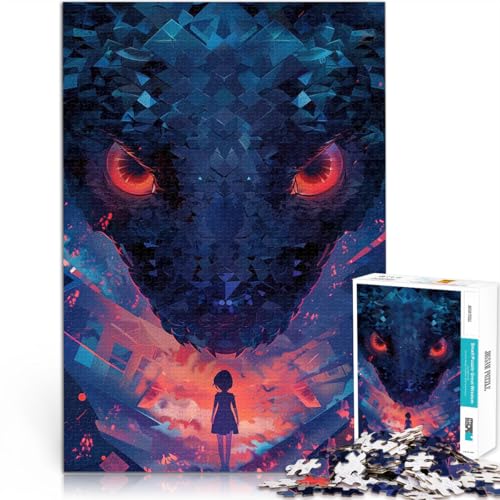Puzzle für Teenager 1000 Teile Dem Drachen gegenübertreten Lernspiel-Herausforderungsspielzeug Lernspiel für Geburtstag, Weihnachten 26x38cm von BKDNNUJR