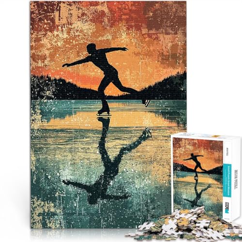 Puzzle für Teenager 1000 Teile Eislaufen-Silhouette Spielspielzeug Tolle Geschenke und Spielzeuge 50x70cm Puzzle für Teenager 1000 Teile Eislaufen-Silhouette Spielspielzeug Tolle Geschenke und Spielzeuge 50x70cm von BKDNNUJR