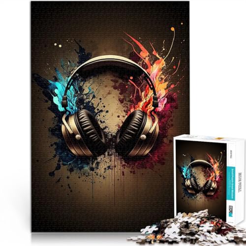 Puzzle für Teenager 1000 Teile Kopfhörermusik Gehirnintelligenz-Herausforderung süchtig machendes Spielzeug für Heimdekoration 50x70cm Puzzle für Teenager 1000 Teile Kopfhörermusik Gehirnintelligenz-Herausforderung süchtig machendes Spielzeug für Heimdekoration 50x70cm von BKDNNUJR
