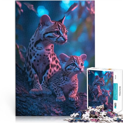 Puzzle für Teenager 1000 Teile Leopardenkatzen im Neonlicht Spielzeug Lernspiele Stressabbau einzigartiges Herausforderungsspiel 50x70cm Puzzle für Teenager 1000 Teile Leopardenkatzen im Neonlicht Spielzeug Lernspiele Stressabbau einzigartiges Herausforderungsspiel 50x70cm von BKDNNUJR