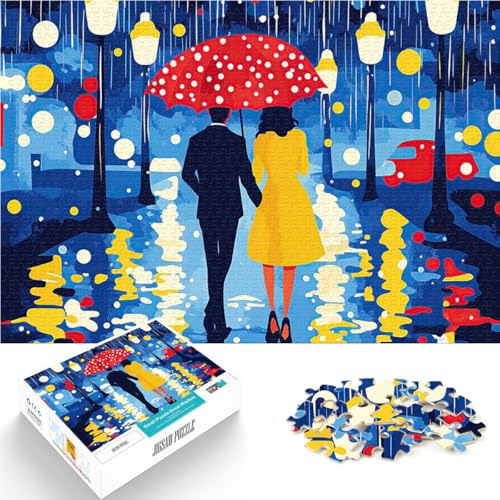 Puzzle für Teenager 1000 Teile Romantische Regennacht Geschenke zum Suchbegriff: Herausfordernde Spiele für Heimdekoration 26x38cm von BKDNNUJR