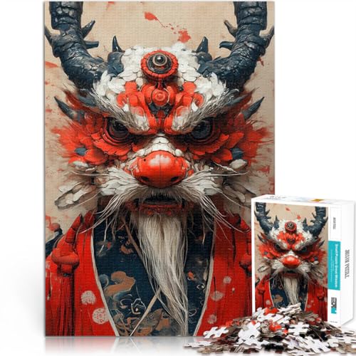 Puzzle für Teenager 1000 Teile Rote Drachenmaske Anspruchsvolles Spiel und Familienspaß Tolle Geschenke und Spielzeuge 50x70cm von BKDNNUJR