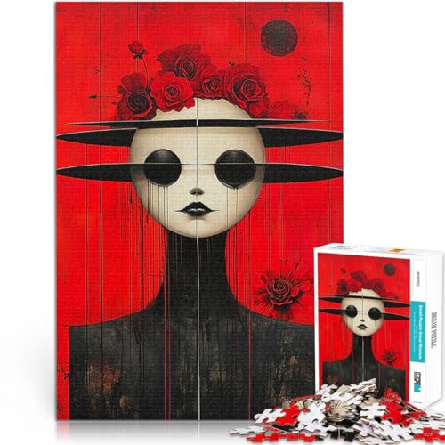 Puzzle für Teenager 1000 Teile Rote Rose Frau Familienspiel zum Stressabbau, schwierige Herausforderung Tolles Geschenk für Spiele 50x70cm Puzzle für Teenager 1000 Teile Rote Rose Frau Familienspiel zum Stressabbau, schwierige Herausforderung Tolles Geschenk für Spiele 50x70cm von BKDNNUJR