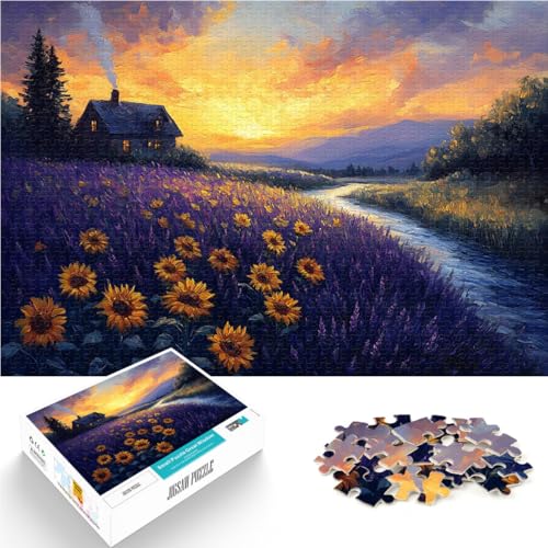 Puzzle für Teenager 1000 Teile Sonnenuntergang Cottage Landschaft Spiele Spielzeug Geschenk Tolle Geschenke und Spielzeuge 50x70cm von BKDNNUJR