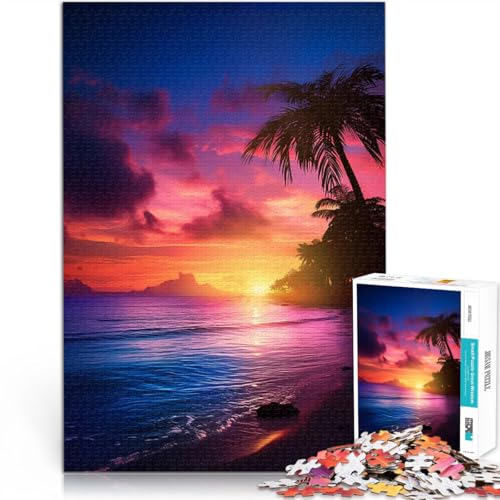 Puzzle für Teenager 1000 Teile Tropischer Sonnenuntergang Anspruchsvoll, Aber lustig und humorvoll Tolles Geschenk für Spiele 50x70cm von BKDNNUJR
