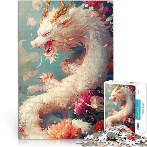 Puzzle für Teenager 1000 Teile Weißer Drache in Blüte für Lernspiel-Herausforderungsspielzeug Geburtstagsgeschenk, Geschenke, Wandkunst 50x70cm Puzzle für Teenager 1000 Teile Weißer Drache in Blüte für Lernspiel-Herausforderungsspielzeug Geburtstagsgeschenk, Geschenke, Wandkunst 50x70cm von BKDNNUJR