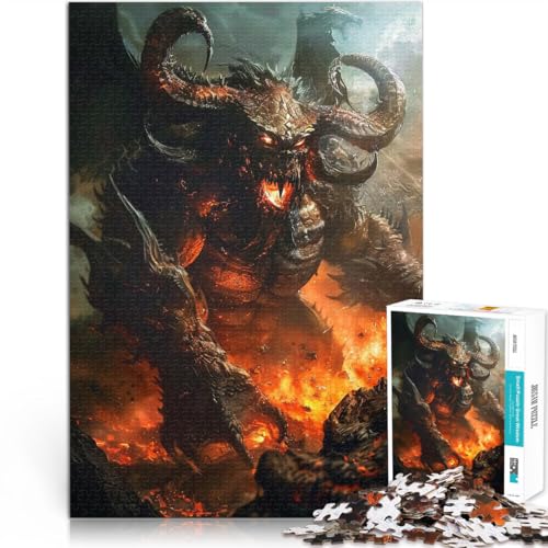 Puzzle für Teenager 1000 Teile Wildes Monster Familienspiel zum Stressabbau, schwierige Herausforderung Geschenk zum Geburtstag 26x38cm von BKDNNUJR