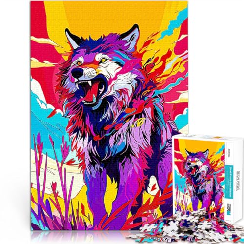 Puzzle für Teenager 1000 Teile Wolf-Vektor Gehirnintelligenz-Herausforderung süchtig machendes Spielzeug Wichtelgeschenke 50x70cm von BKDNNUJR