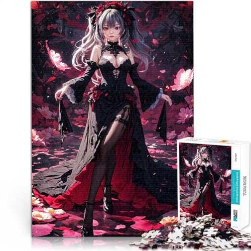 Teenager 1000 Teile Puzzle Anime-Mädchen im schwarzen Kleid Spielzeug-Intellektuelles Spiel Tolle Geschenke und Spielzeuge 50x70cm Teenager 1000 Teile Puzzle Anime-Mädchen im schwarzen Kleid Spielzeug-Intellektuelles Spiel Tolle Geschenke und Spielzeuge 50x70cm von BKDNNUJR