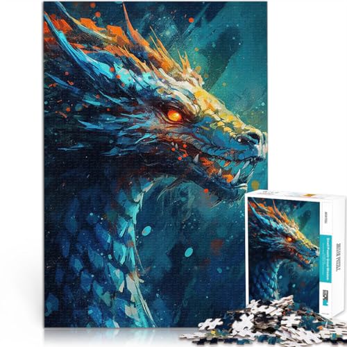Teenager 1000 Teile Puzzle Böser chinesischer Wasserdrache Anspruchsvoll, Aber lustig und humorvoll Tolles Geschenk für Spiele 26x38cm von BKDNNUJR