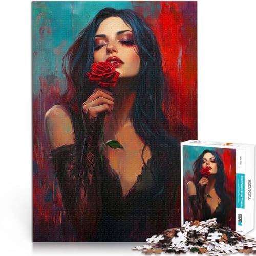 Teenager 1000 Teile Puzzle Die Rose der Dunkelheit lustige Spiele für die ganze Familie Lernspiel für Geburtstag, Weihnachten 26x38cm von BKDNNUJR