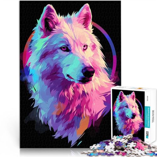 Teenager 1000 Teile Puzzle Hund Tier Neon Haustier Freund Herausforderndes Spielspielzeug Angebot als Geschenk für die ganze Familie 50x70cm von BKDNNUJR