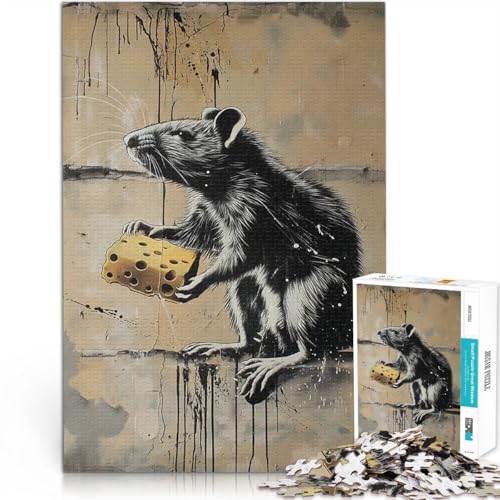 Teenager 1000 Teile Puzzle Rattenkäse-Graffiti Banksy für Lernspiel-Herausforderungsspielzeug Geeignet für die Schreibtischdekoration 50x70cm Teenager 1000 Teile Puzzle Rattenkäse-Graffiti Banksy für Lernspiel-Herausforderungsspielzeug Geeignet für die Schreibtischdekoration 50x70cm von BKDNNUJR