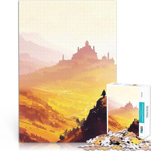 Teenager 1000 Teile Puzzle Reise zum Schloss Familienspiel zum Stressabbau, schwierige Herausforderung Tolles Geschenk für Spiele 26x38cm von BKDNNUJR