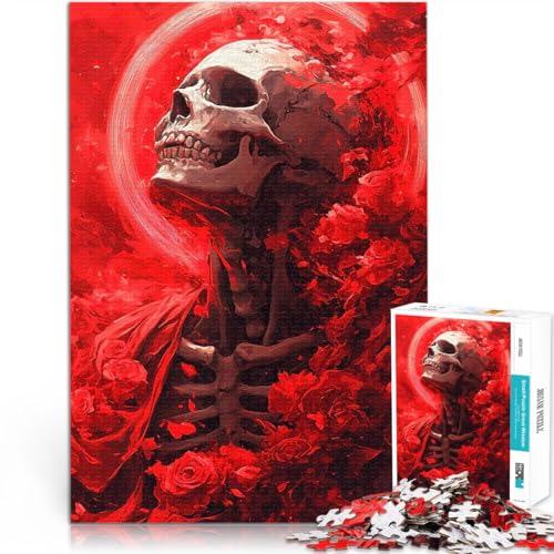 Teenager 1000 Teile Puzzle Skelett mit Rosen Gehirnintelligenz-Herausforderung süchtig machendes Spielzeug Heimdekoration Spielzeug 26x38cm Teenager 1000 Teile Puzzle Skelett mit Rosen Gehirnintelligenz-Herausforderung süchtig machendes Spielzeug Heimdekoration Spielzeug 26x38cm von BKDNNUJR