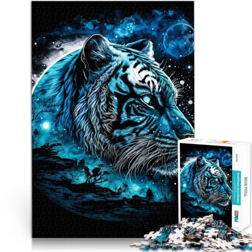 Teenager 1000 Teile Puzzle Weißer Tigermond Helfen Sie dem Gehirn, süchtig machende Spielzeuge zu trainieren, um Geduld zu entwickeln Wohnkunstdekor 50x70cm von BKDNNUJR